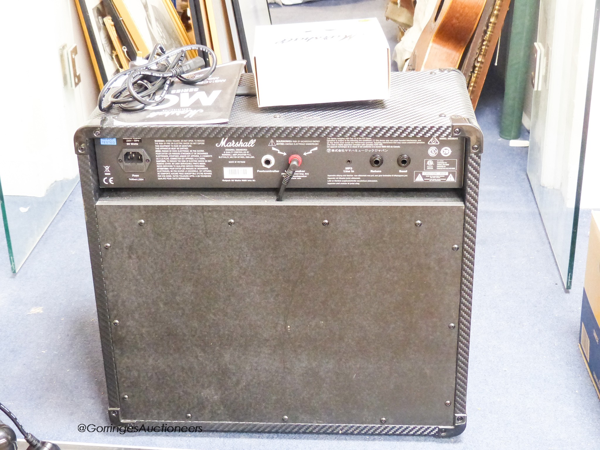 A Marshall MG50 CFX amp and footswitch